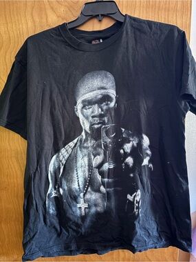 Vintage 2003 50 Cent Get Rich Or Die Tryin Big Face Rap Tee Shirt Large FOTL